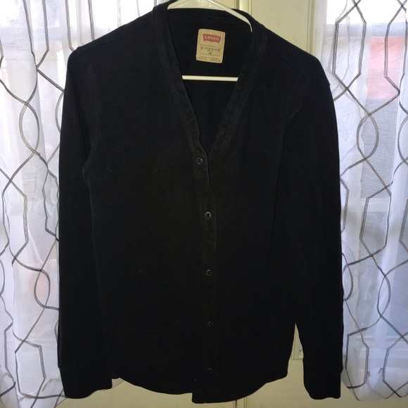 levi's men's reverve geometric fleece cardigan